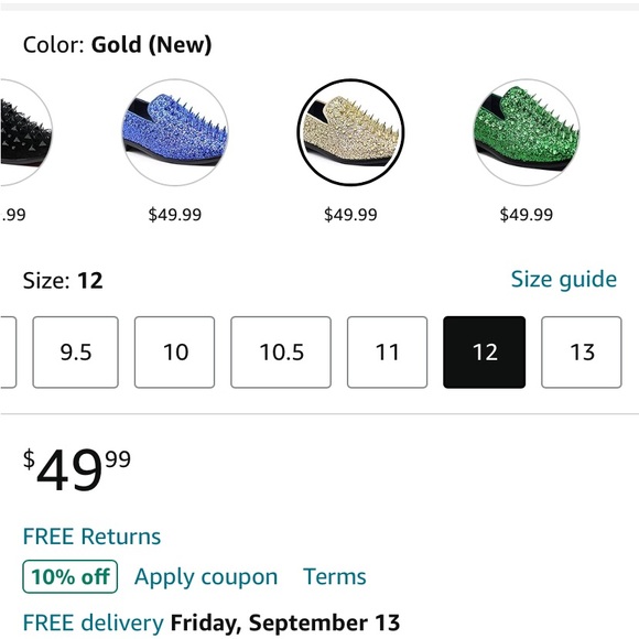 Enzo Romeo gold studded loafers - Picture 5 of 5